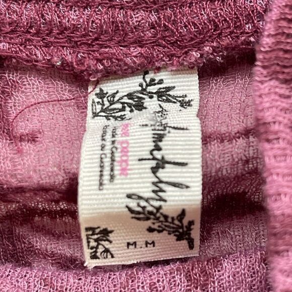 Free People You And I Print Ribbed burnout thermal Top in pink. Medium - Picture 5 of 7